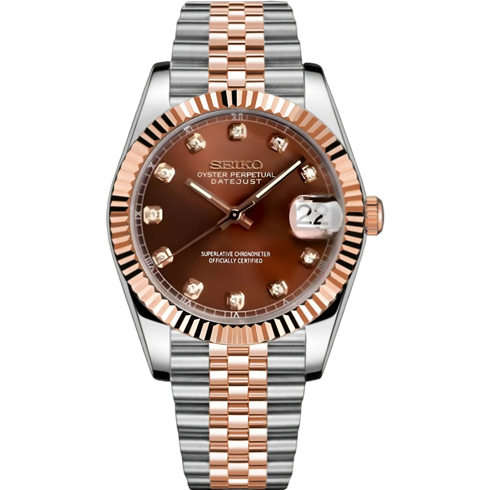 DATEJUST TWO TONE (SILVER/ROSE GOLD) - CHOCOLATE DIAMOND